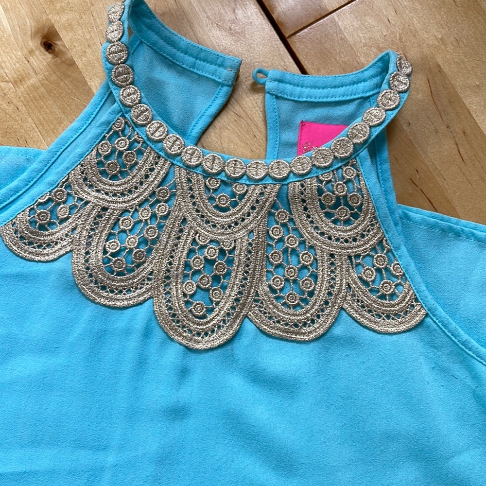 GUC Lily Pulitzer Kids Pearls Aqua dress girls’ size 14